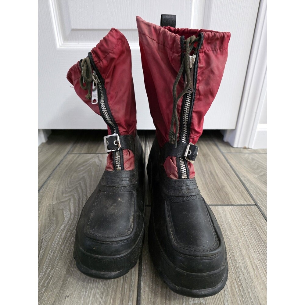 Vintage Trax Steel Shank Winter Snowmobile Boots Red/Black Men's sz 11